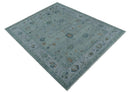 Charcoal and Gray Hand Knotted Wool Traditional Oushak Area Rug
