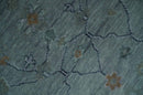 Charcoal and Gray Hand Knotted Wool Traditional Oushak Area Rug