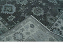 Hand Knotted Wool Area Rug - Charcoal and Ivory Antique Traditional Oushak Weave by The Rug Decor