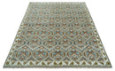 Hand Knotted Wool Area Rug - Antique Look Silver Ivory Rust Traditional Style by The Rug Decor