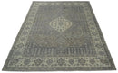 Hand Knotted Wool Area Rug Serapi Design Gray Beige Vintage Distressed Traditional by The Rug Decor