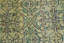 Antique 8x10 Hand Knotted Beige and Blue Persian made of Recycled Silk Area Rug | OP20