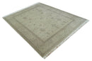 Antique 8x10 Hand Knotted Beige Traditional Vintage Persian Oushak Wool Rug | AC21810