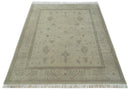 Antique 8x10 Hand Knotted Beige Traditional Vintage Persian Oushak Wool Rug | AC21810