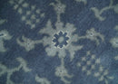 Antique 8x10 Hand Knotted Blue and Gray Traditional Vintage Persian Style Wool Rug | AC24810