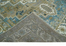 Antique Olive, Blue and Ivory Heriz Serapi Multi Size Wool Area Rug