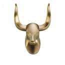 Antique aluminum bull head robe hook for bathroom clothes by Decorbites
