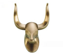 Antique aluminum bull head robe hook for bathroom clothes by Decorbites