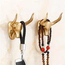 Antique aluminum bull head robe hook for bathroom clothes by Decorbites