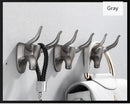 Antique aluminum bull head robe hook for bathroom clothes by Decorbites