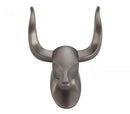 Antique aluminum bull head robe hook for bathroom clothes by Decorbites