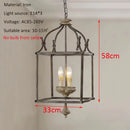 GobekUsa American Iron E14 Chandelier Light for Porch Restaurant Kitchen Bedroom Personality