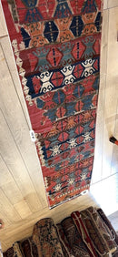 Antique Anatolian Long Kilim Fragment | 19th Century Hand-Woven Wool