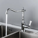 GobekUsa Black Antique Kitchen Faucet Single Lever Mixer Tap Hot Cold Water Chrome