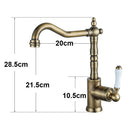 GobekUsa Black Antique Kitchen Faucet Single Lever Mixer Tap Hot Cold Water Chrome