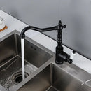 GobekUsa Black Antique Kitchen Faucet Single Lever Mixer Tap Hot Cold Water Chrome