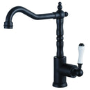 GobekUsa Black Antique Kitchen Faucet Single Lever Mixer Tap Hot Cold Water Chrome