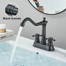 GobekUsa Black Brass Waterfall Basin Faucet - Single Handle Vanity Tap