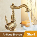 GobekUsa Black Flower Carved Basin Mixer Tap with Swivel Neck, Single Lever Control