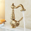 GobekUsa Black Flower Carved Basin Mixer Tap with Swivel Neck, Single Lever Control