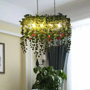 GobekUsa Antique Black Metal Island Chandelier with 4 Birdcage-Style Heads: Perfect for Restaurants and Plant Ceiling