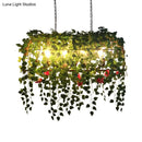 GobekUsa Antique Black Metal Island Chandelier with 4 Birdcage-Style Heads: Perfect for Restaurants and Plant Ceiling
