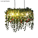 GobekUsa Antique Black Metal Island Chandelier with 4 Birdcage-Style Heads: Perfect for Restaurants and Plant Ceiling