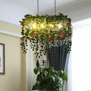GobekUsa Antique Black Metal Island Chandelier with 4 Birdcage-Style Heads: Perfect for Restaurants and Plant Ceiling