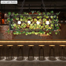 GobekUsa Metal Island Pendant - Antique Black Rectangle with LED Down Lighting and Plant Decor
