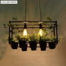 GobekUsa Antique Black Metal Island Pendant: 2 Heads with LED Down Lighting for Restaurants, Plant Decor