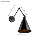 GobekUsa Stylish Antique Wrought Iron Wall Sconce with Cone Table Design and 1 Head in Black or White