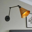 GobekUsa Stylish Antique Wrought Iron Wall Sconce with Cone Table Design and 1 Head in Black or White