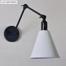 GobekUsa Stylish Antique Wrought Iron Wall Sconce with Cone Table Design and 1 Head in Black or White