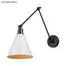 GobekUsa Stylish Antique Wrought Iron Wall Sconce with Cone Table Design and 1 Head in Black or White