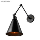 GobekUsa Stylish Antique Wrought Iron Wall Sconce with Cone Table Design and 1 Head in Black or White