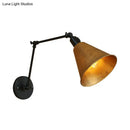 GobekUsa Stylish Antique Wrought Iron Wall Sconce with Cone Table Design and 1 Head in Black or White