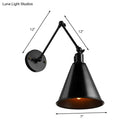 GobekUsa Stylish Antique Wrought Iron Wall Sconce with Cone Table Design and 1 Head in Black or White