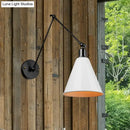 GobekUsa Stylish Antique Wrought Iron Wall Sconce with Cone Table Design and 1 Head in Black or White
