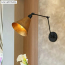 GobekUsa Stylish Antique Wrought Iron Wall Sconce with Cone Table Design and 1 Head in Black or White