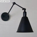 GobekUsa Stylish Antique Wrought Iron Wall Sconce with Cone Table Design and 1 Head in Black or White