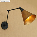 GobekUsa Stylish Antique Wrought Iron Wall Sconce with Cone Table Design and 1 Head in Black or White