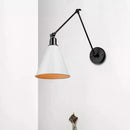 GobekUsa Stylish Antique Wrought Iron Wall Sconce with Cone Table Design and 1 Head in Black or White
