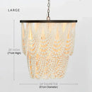 GobekUsa Black Wood Beaded Pendant Chandelier - Antique Nordic Lighting for Foyer, Dining, Bedroom