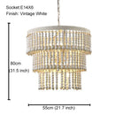 GobekUsa Black Wood Beaded Pendant Chandelier - Antique Nordic Lighting for Foyer, Dining, Bedroom