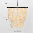 GobekUsa Black Wood Beaded Pendant Chandelier - Antique Nordic Lighting for Foyer, Dining, Bedroom