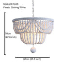 GobekUsa Black Wood Beaded Pendant Chandelier - Antique Nordic Lighting for Foyer, Dining, Bedroom