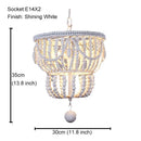 GobekUsa Black Wood Beaded Pendant Chandelier - Antique Nordic Lighting for Foyer, Dining, Bedroom