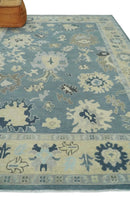 Charcoal Beige Hand Knotted Wool Area Rug - Traditional Oushak by The Rug Decor