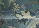 Charcoal Beige Hand Knotted Wool Area Rug - Traditional Oushak by The Rug Decor