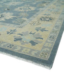 Charcoal Beige Hand Knotted Wool Area Rug - Traditional Oushak by The Rug Decor